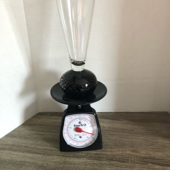 Vtg Hand Blown Glass Vase with Black Base with Controlled Bubbles - Picture 11 of 16